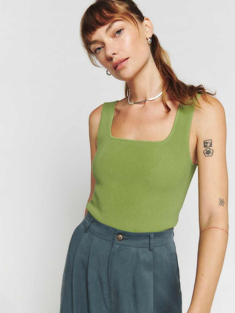 Reformation Julia Ribbed Sweater Tank - Picture 1 of 5